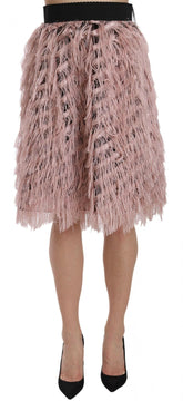 Dolce & Gabbana Pink Gold Fringe Metallic Pencil A-line Skirt -   -  Dolce & Gabbana.
